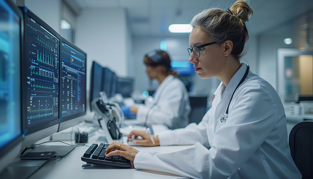 Doctor at covered entity typing on a computer